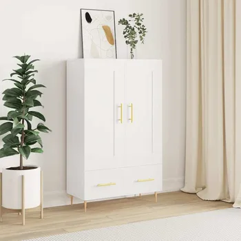 Příborník do zásuvky vidaXL Skříň highboard 69,5 x 31 x 115 cm kompozitní dřevo [830312] Barva: Bílá