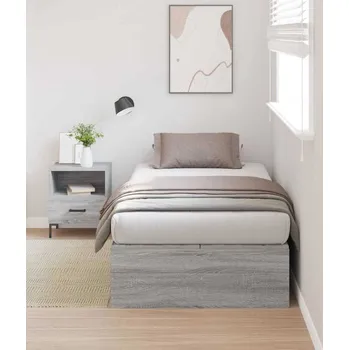 Postel vidaXL Rám postele s úložným prostorem Šedá Sonoma 90 x 200 cm [3335346]