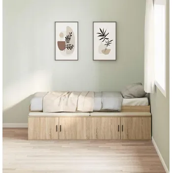 Postel vidaXL Rám postele Sonoma dub 100 x 200 cm kompozitní dřevo [3335183]