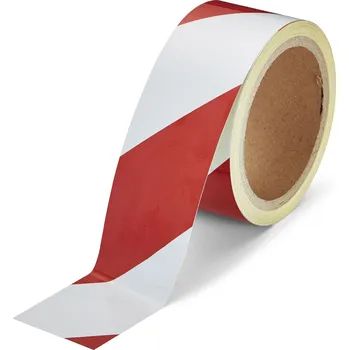 Výstražná páska Samolepící reflexní páska 50 mm x 10 m - Červenobílá