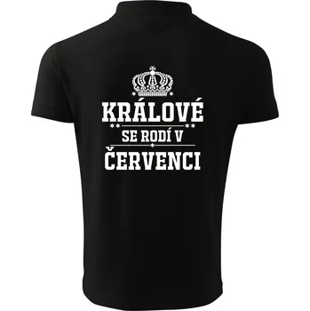 Pánská košile Králové se rodí v červenci - Polokošile pánská Pique Polo 203 - XL ( Černá )