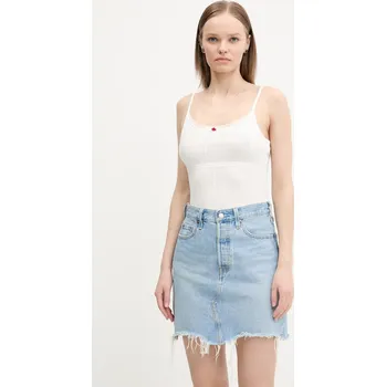 Bavlněný top Tommy Jeans DW0DW20620 bílá 00X, vel. XL