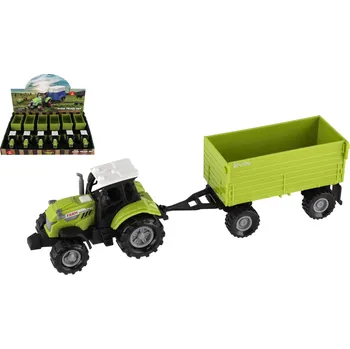 autíčko Teddies Traktor s valníkem plast 26cm na volný chod na baterie se zvukem, světlem