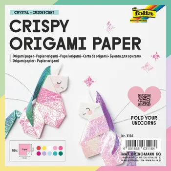 Výtvarný papír Papíry na origami 14x14 cm, 50 listů, 75 g/m² CRYSTAL-IRIDESCENT