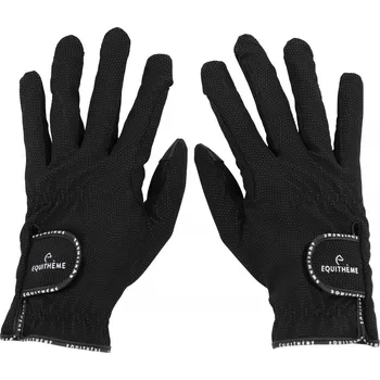 Jezdecké rukavice EQUITHÈME Rukavice jezdecké Charlie Equithème, černé XL
