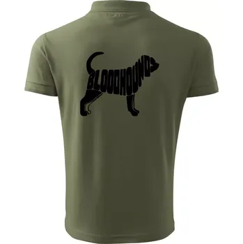 Pánská košile Bloodhound nápis v těle - Polokošile pánská Pique Polo 203 - 4XL ( Khaki )