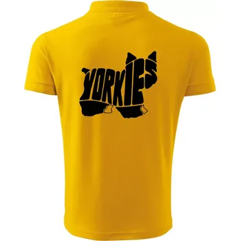 Pánská košile Jorkšírský teriér - Yorkie - Nápis v těle - Polokošile pánská Pique Polo 203 - 4XL ( Žlutá )