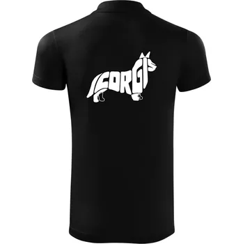 Pánská košile Corgi - nápis v těle - Polokošile Victory sportovní (dresovina) - M ( Černá )