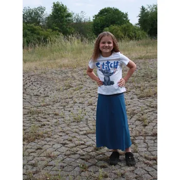 Dívčí sukně Ebbie Dětská sukně dlouhá mačkaná viskóza - MODROŠEDÁ Velikost: 6 - 8 let