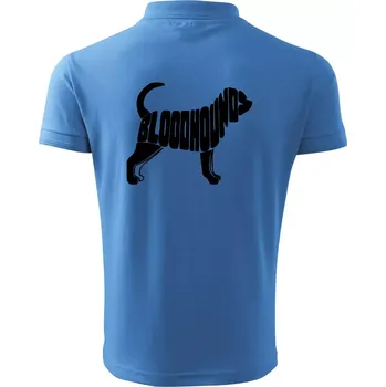 Pánská košile Bloodhound nápis v těle - Polokošile pánská Pique Polo 203 - 4XL ( Azurově modrá )