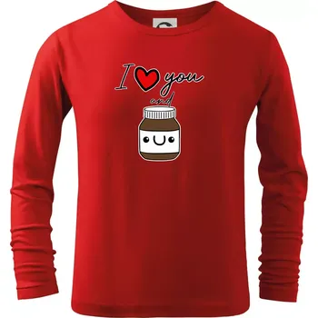 Chlapecké tričko I love you and nugget - Triko dětské Long Sleeve - 122 cm/6 let ( Červená )
