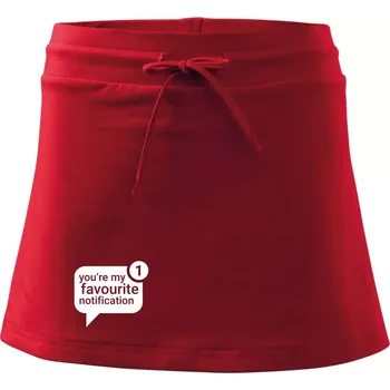 Dámská sukně You're my favourite notification - Sportovní sukně - two in one - M ( Červená )