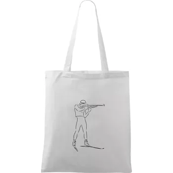 Nákupní taška Biatlon střelba - Taška bavlněná - 42 x 38 cm ( Bílá )