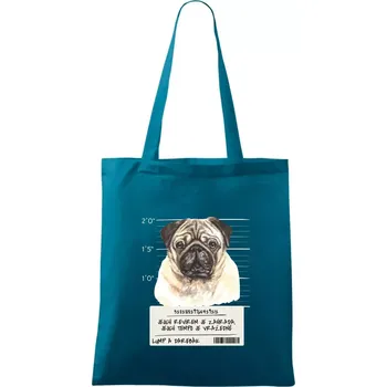 Lump a darebák mopsík - Taška bavlněná - 42 x 38 cm ( Petrolejová )