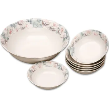 Nádobí Thun 1794 Rose, kompotová souprava, růžičky, Thun, 7 d.