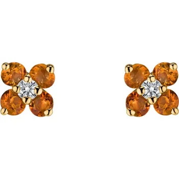 Náušnice Náušnice s diamantem a citríny Divine Bloom