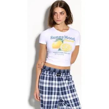 Dámské oblečení Krátké tričko s potiskem - L - House - bílý - 647EC-00X