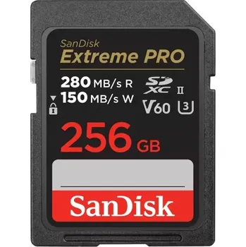 Paměťová karta SanDisk SDXC karta 256GB Extreme PRO (280 MB/s Class 10, UHS-II V60) SDSDXEP-256G-GN4IN