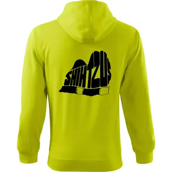 Pánská móda Shih-tzu - nápis v těle - Mikina s kapucí na zip trendy zipper - XL ( Limetková )