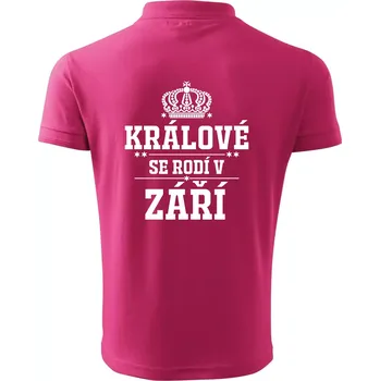 Pánská košile Králové se rodí v září - Polokošile pánská Pique Polo 203 - 3XL ( Purpurová )
