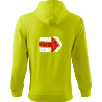 Pánská mikina Párová turistická značka červená - Mikina s kapucí na zip trendy zipper - S ( Limetková )