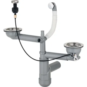 Sifon Deante Sifon Space-Saver Lux pro granitové dřezy s 2 komorami - ZXY 9918