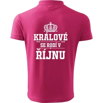 Pánská košile Králové se rodí v řijnu - Polokošile pánská Pique Polo 203 - XL ( Purpurová )