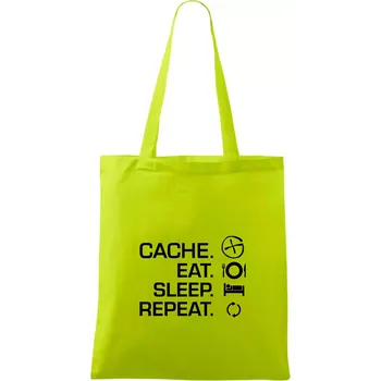 Eat sleep repeat Cache - Taška bavlněná - 42 x 38 cm ( Limetková )