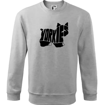Chlapecké tričko Jorkšírský teriér - Yorkie - Nápis v těle - Mikina Essential dětská - 146 cm/10 let ( Světlešedý Melír )