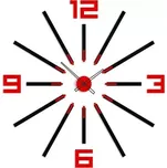 3D nalepovací hodiny Big Sheen černo-červené