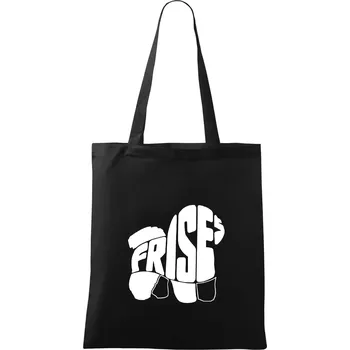Bišonek - fries nápis v těle - Taška bavlněná - 42 x 38 cm ( Černá )