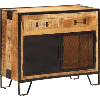 Příborník do zásuvky vidaXL Příborník 80x31x66 cm masivní hrubé mangovníkové dřevo a kov [355843]