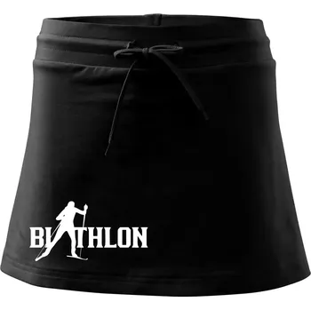Dámská sukně Biathlon nápis - Sportovní sukně - two in one - S ( Černá )