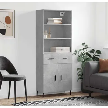 Příborník do zásuvky vidaXL Skříň highboard 69,5 x 34 x 180 cm kompozitní dřevo [3200530] Barva: Betonová šedá