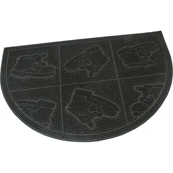 Rohožka Půlkruhová vstupní kartáčová gumová rohož Shoes - 60 x 40 x 0,7 cm