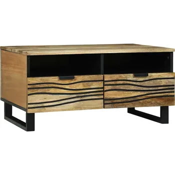 Konferenční stolek vidaXL Konferenční stolek se zásuvkou Hnědá a černá 80 x 54 x 40 cm [4017949]