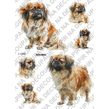 Umělecký papír Rýžový a soft papír na decoupage - Pes - KB01599 Materiál: Soft, Rozměr: A4