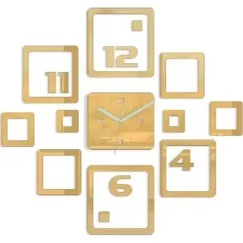 Hodiny 3D nalepovací hodiny Otto zlaté