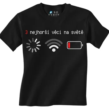 Dívčí tričko Dětské tričko 3 nejhorší věci na světě (Velikost: 12-13, Barva: Černá)