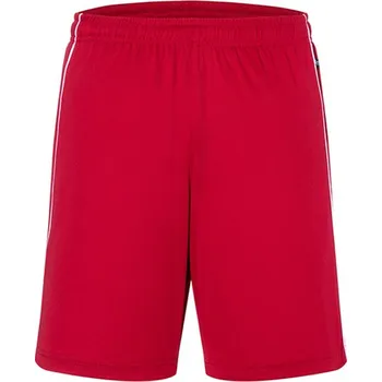 Pánské kraťasy James&Nicholson Unisex sportovní šortky JN387 Red-White L