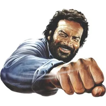 Plakát Bud Spencer a Terence Hill Cedule 3D Tin Sign Bud Spencer Faust 45x45cm