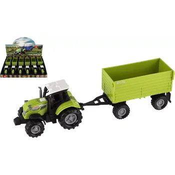 autíčko Teddies Traktor s valníkem plast 26cm na volný chod na baterie se zvukem, světlem