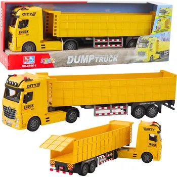 autíčko Žlutá nákladní přepravní autíčko s návěsem a zvukovými efekty