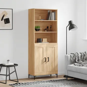 přebalovací pult a komoda Skříň highboard dub sonoma 69,5 x 34 x 180 cm kompozitní dřevo Hnědá3189960