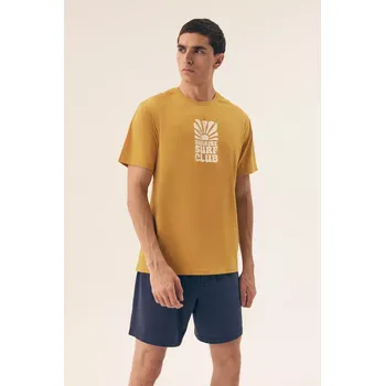 Pánské pyžamo PÁNSKÉ PYŽAMO SUN 42600 SS25 ŽLUTÁ - DENIM L