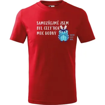 Dětská móda DOBRÝ TRIKO Dětské vánoční tričko Byl jsem hodný Velikost: 146/10 let, Barva: Červená