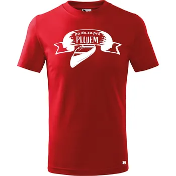 Dětské vodácké tričko s potiskem Po.Do.Za.Pře plujem Velikost: 110 cm/4 roky, Barva: Červená