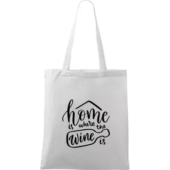 Home is where wine is - Taška bavlněná - 42 x 38 cm ( Bílá )