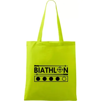 Biathlon terč a hůlky - Taška bavlněná - 42 x 38 cm ( Limetková )