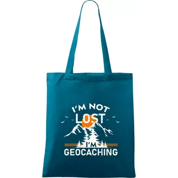 Im not lost - geocaching - Taška bavlněná - 42 x 38 cm ( Petrolejová )